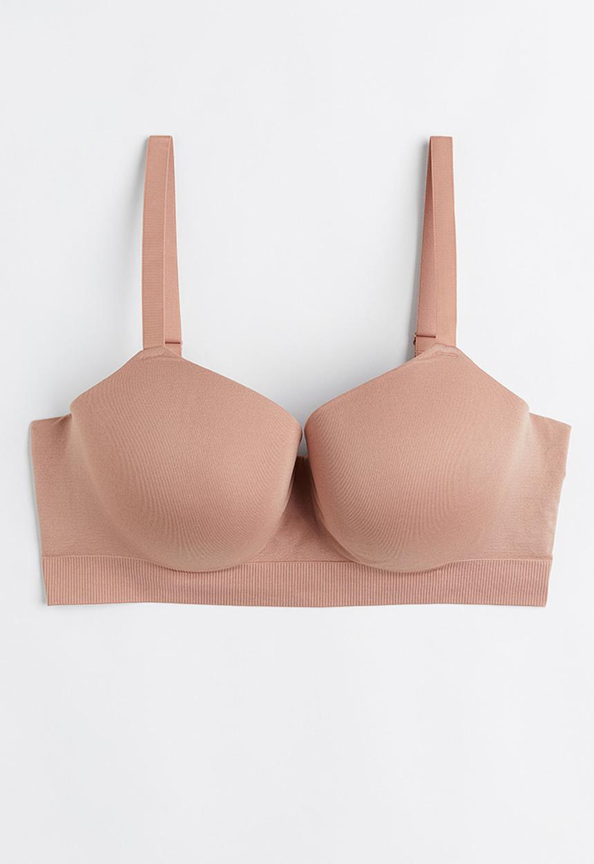 H&M - H&m+ padded jersey bra - powder beige
