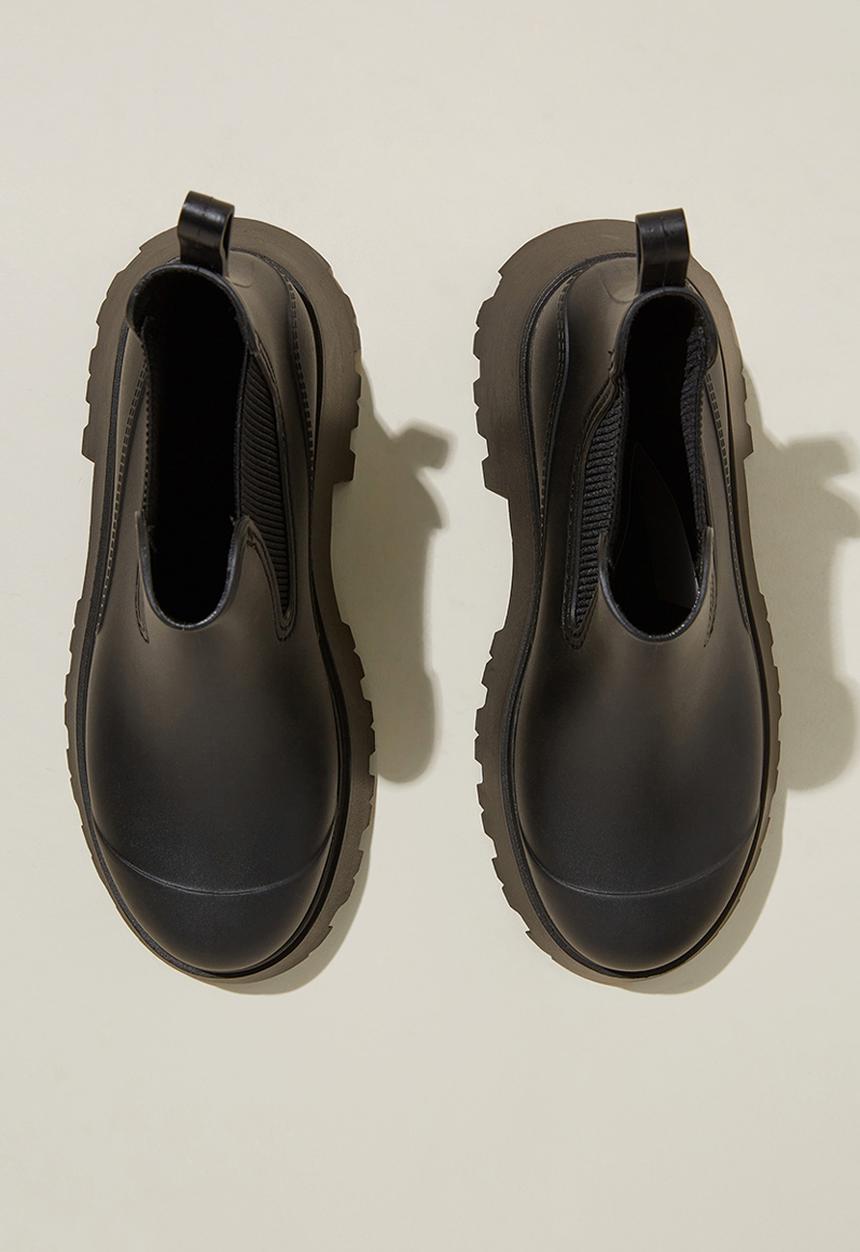 Cotton On - River ankle rainboot - black