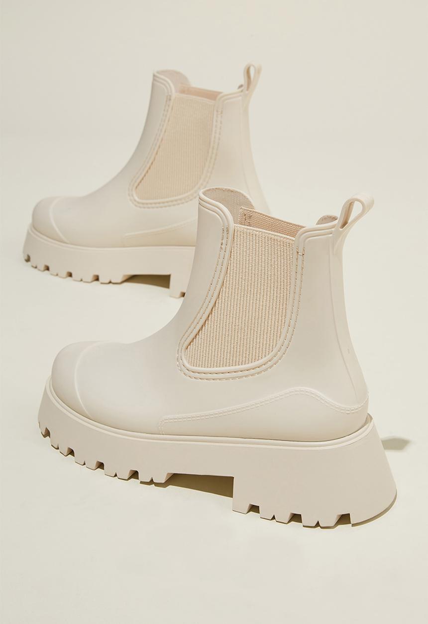 Cotton On - River ankle rainboot - ecru