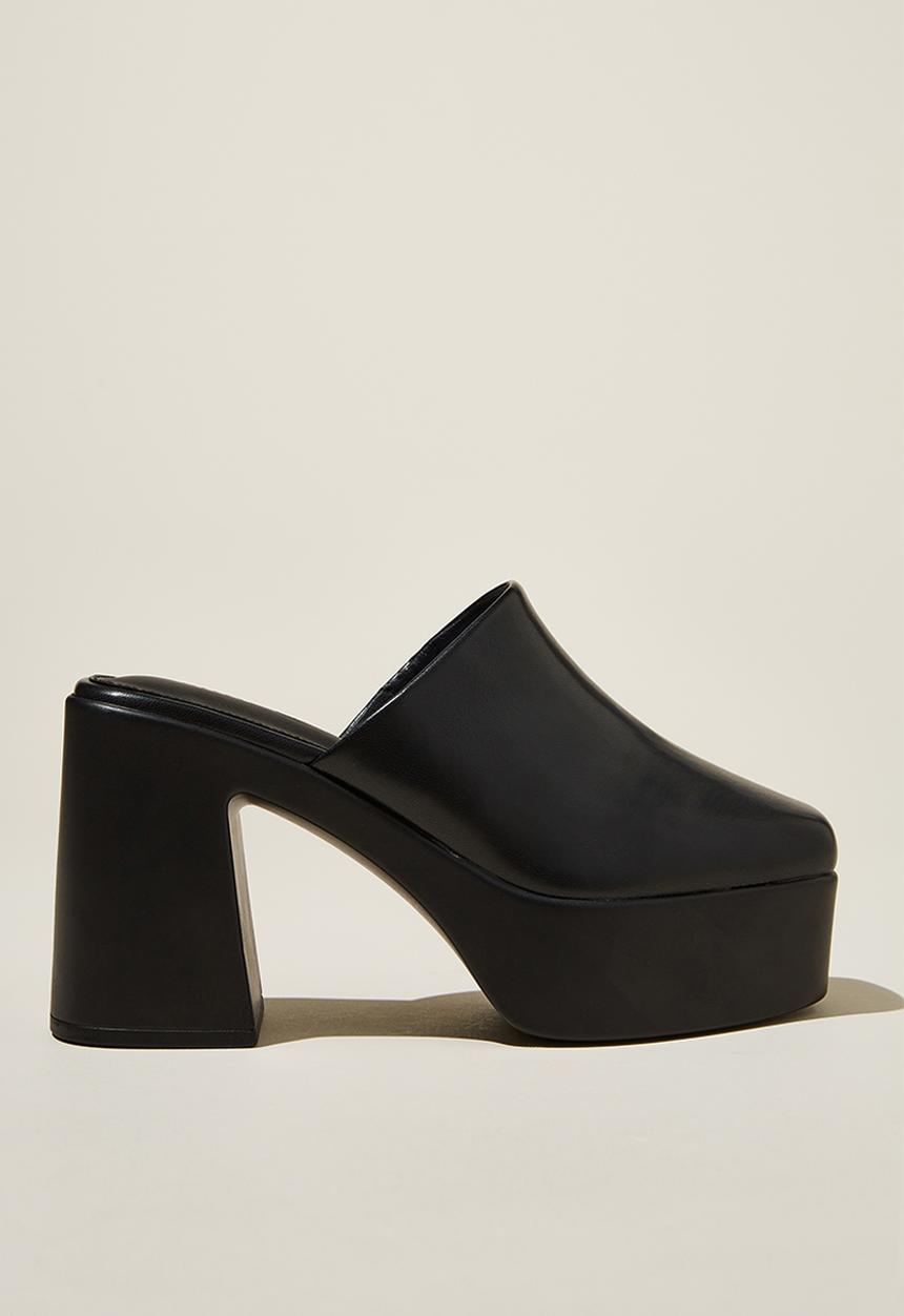 Cotton On - Hanna closed toe platform mule - black