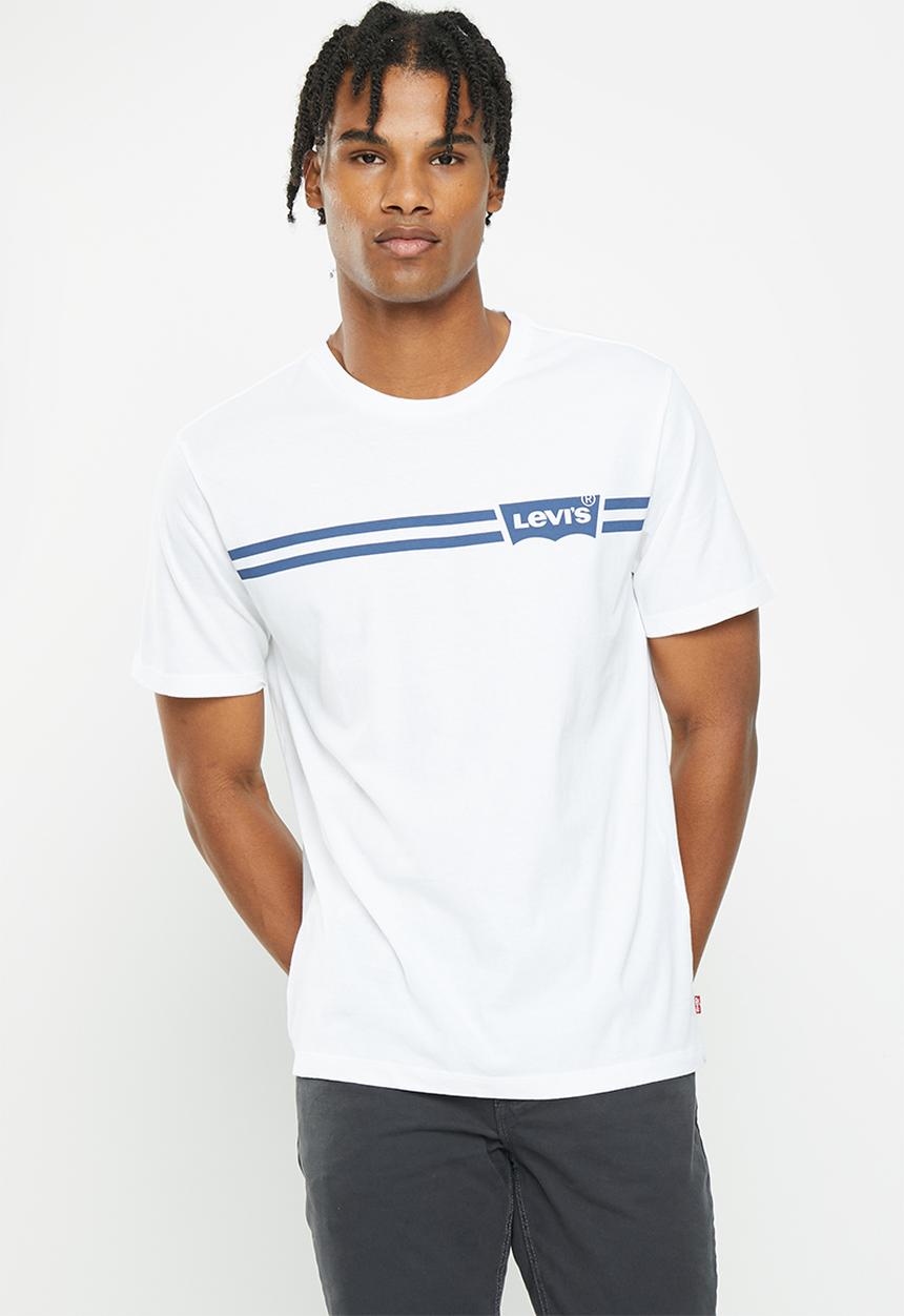 Levi’s® - Graphic crewneck tee chest stripe bw - white