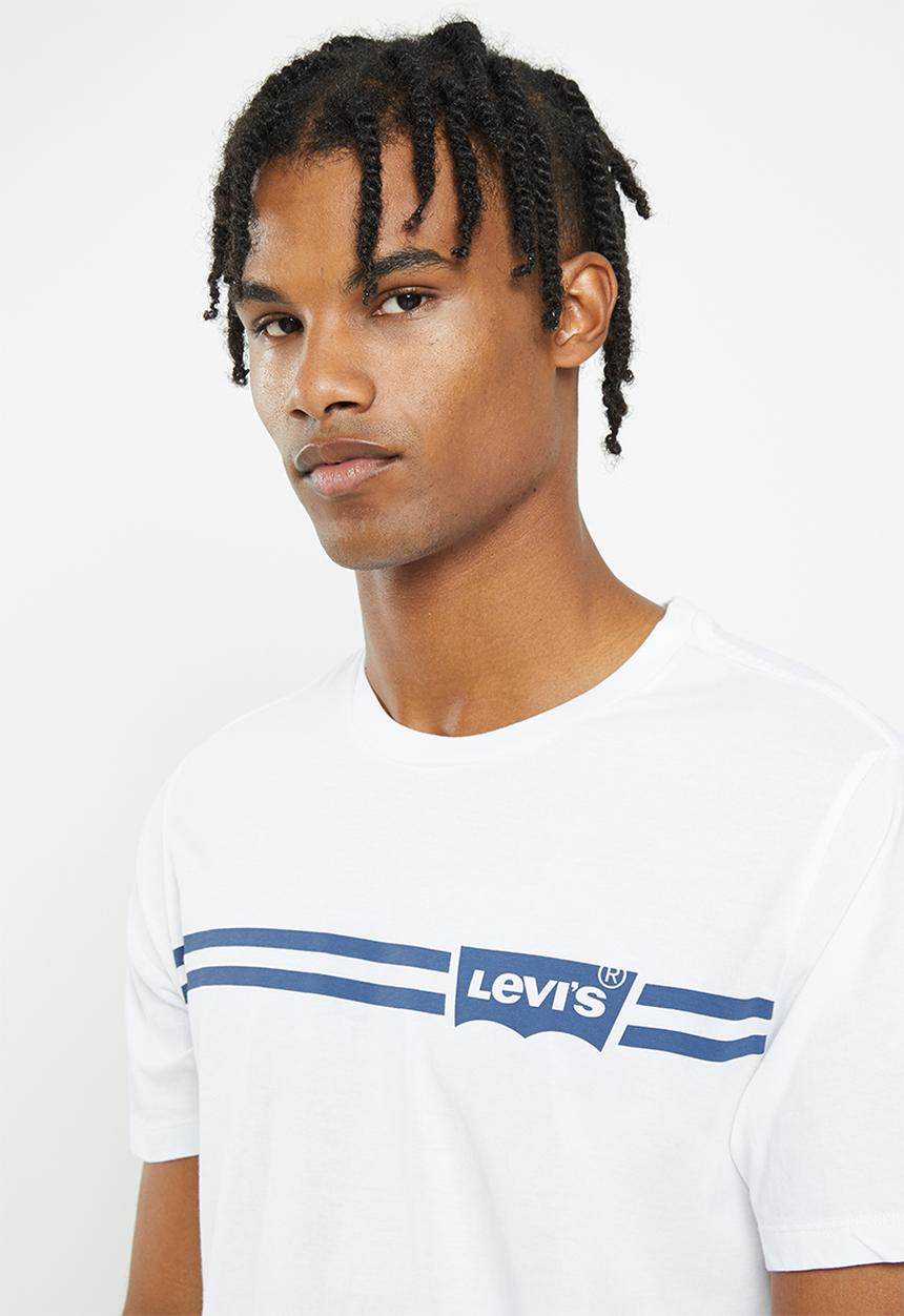 Levi’s® - Graphic crewneck tee chest stripe bw - white