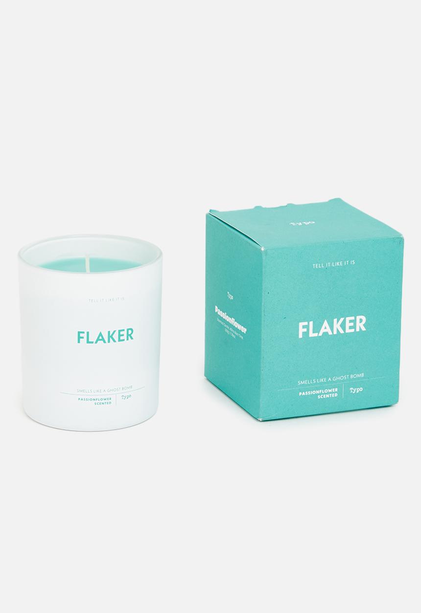 Typo - Tell it like it is candle - teal flaker