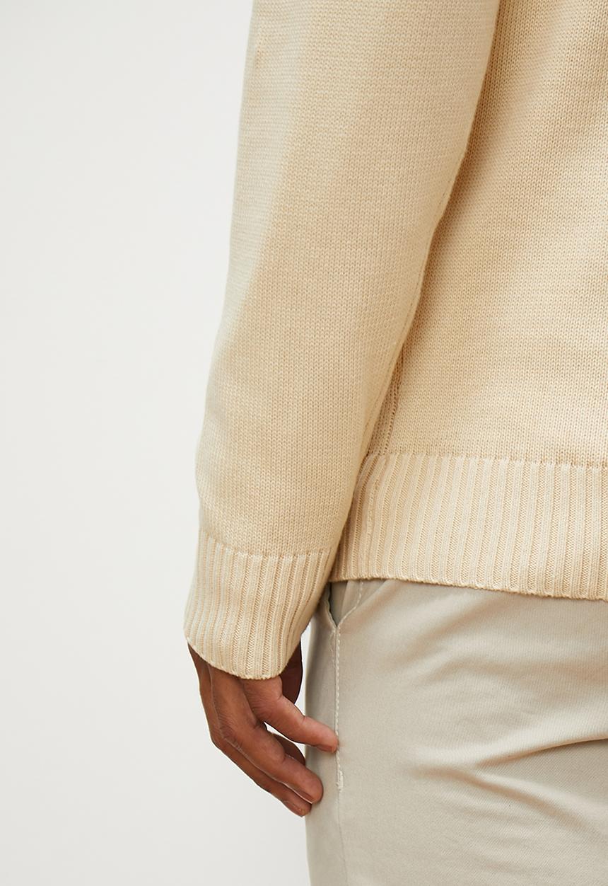 Lark & Crosse - Chunky button half neck pullover - oatmeal