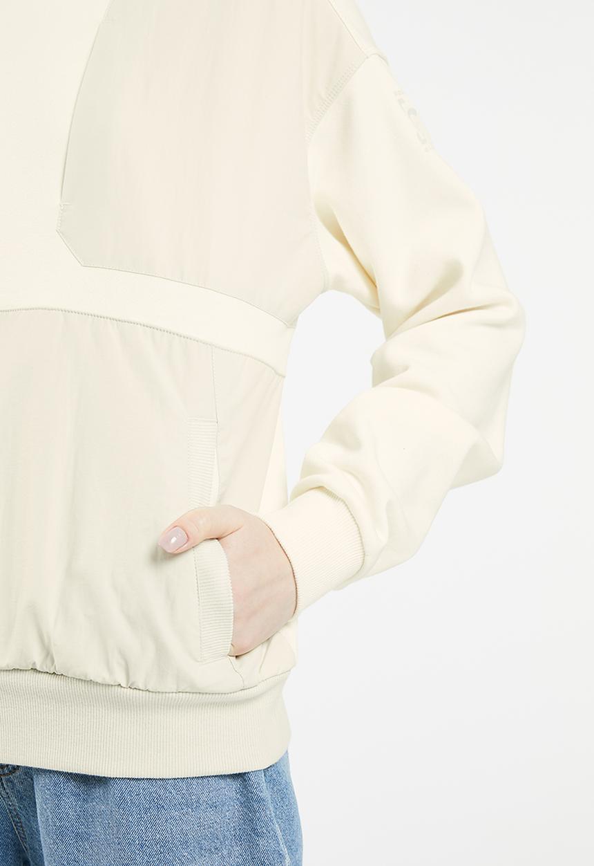 Converse - Utility brushed back fleece crew pullover - egret