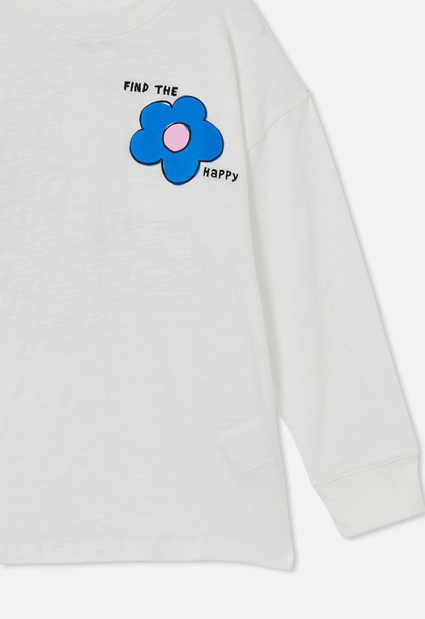 Cotton On - Scout long sleeve tee - vanilla/find the happy