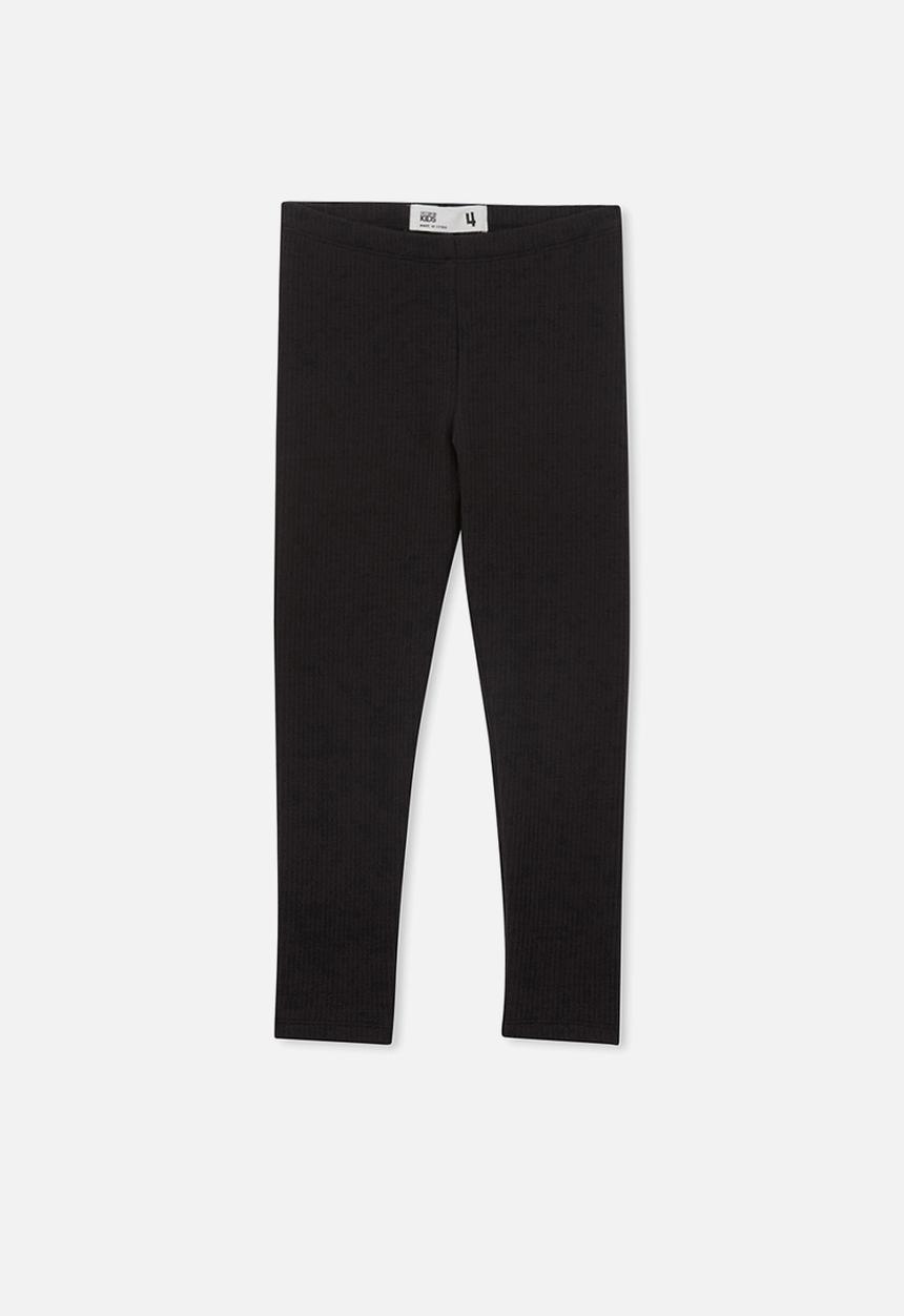 Cotton On - Fleece legging - black rib