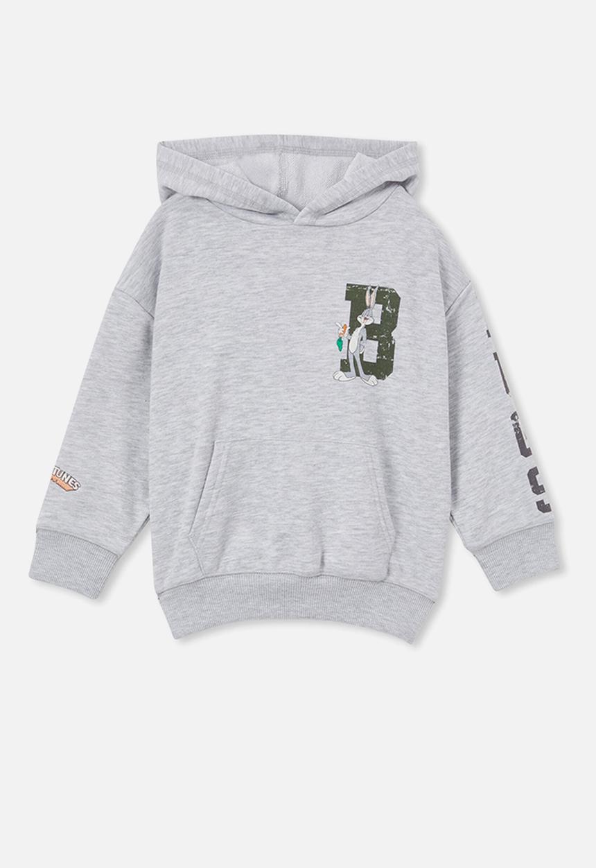 Cotton On - License emerson hoodie - lcn wb fog grey marle/bugs
