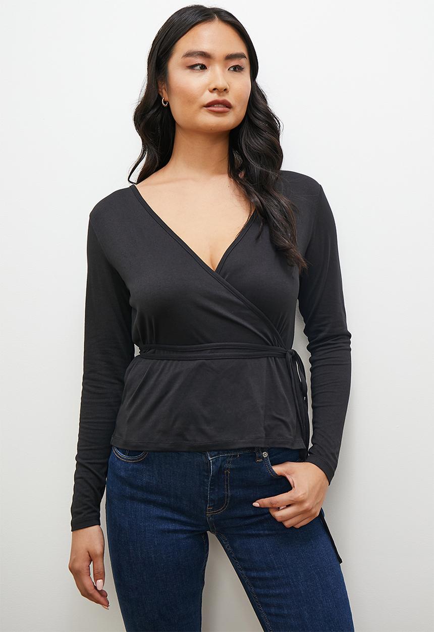 edit - Wrap tee - black