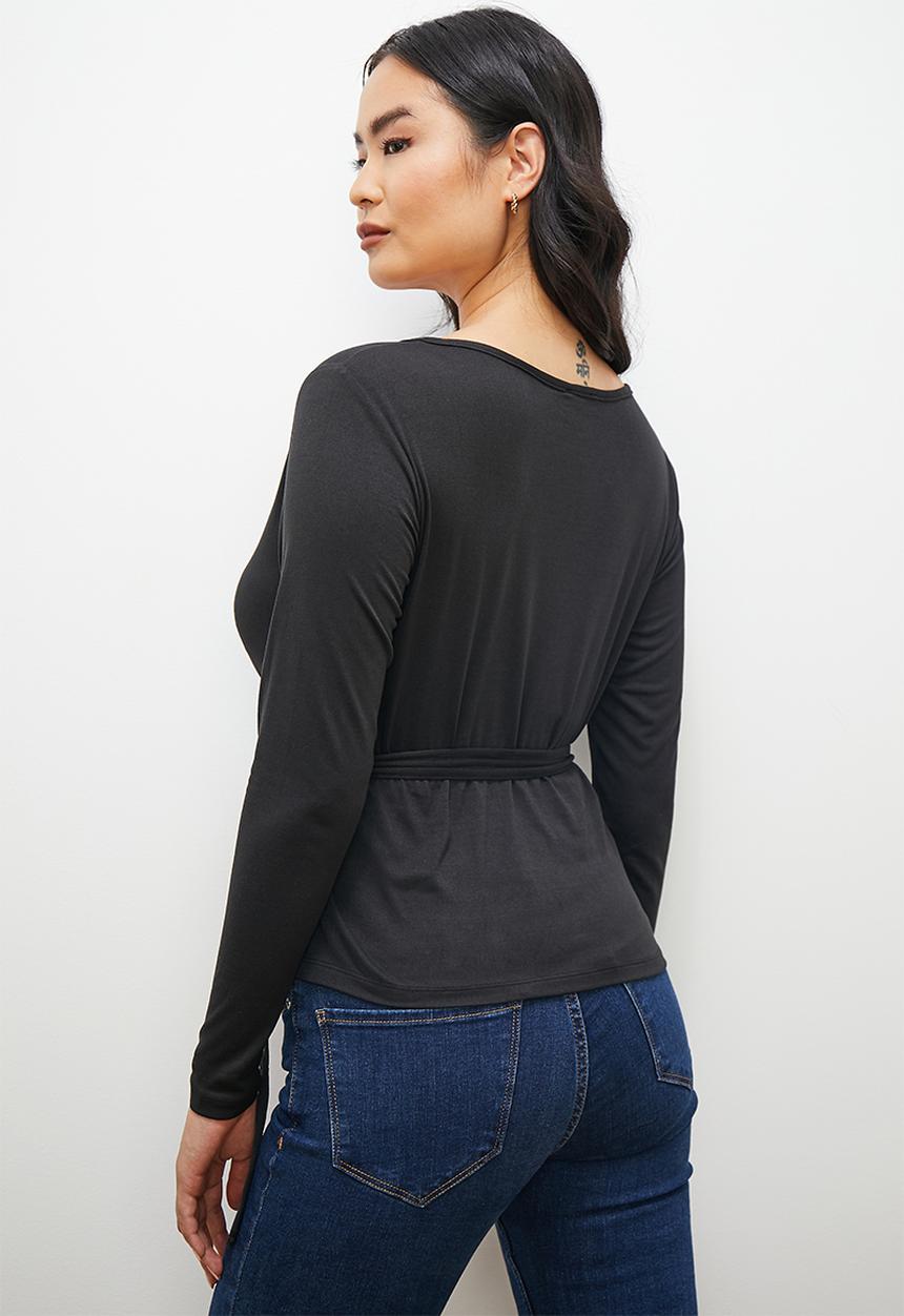 edit - Wrap tee - black