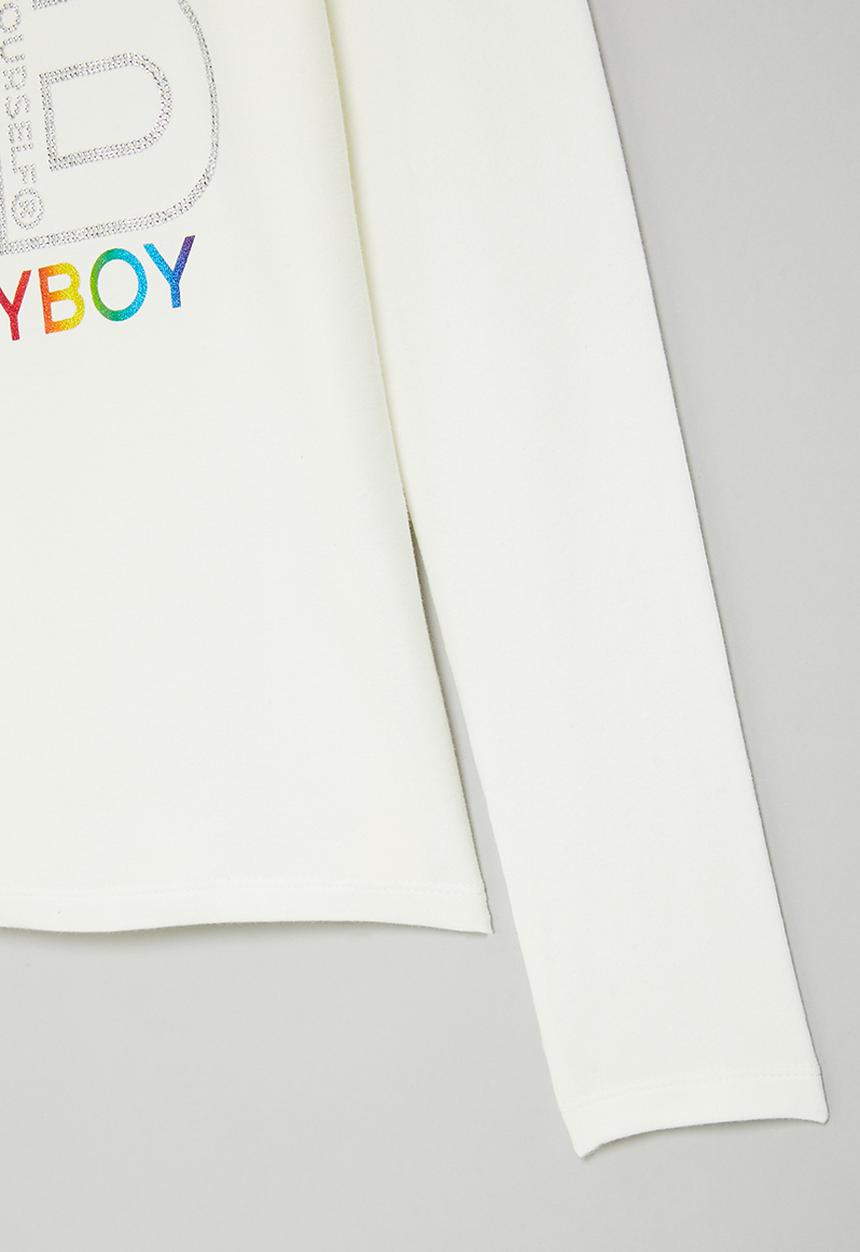 SISSY BOY - Come sun or rain: regular fit top with long sleeves - white