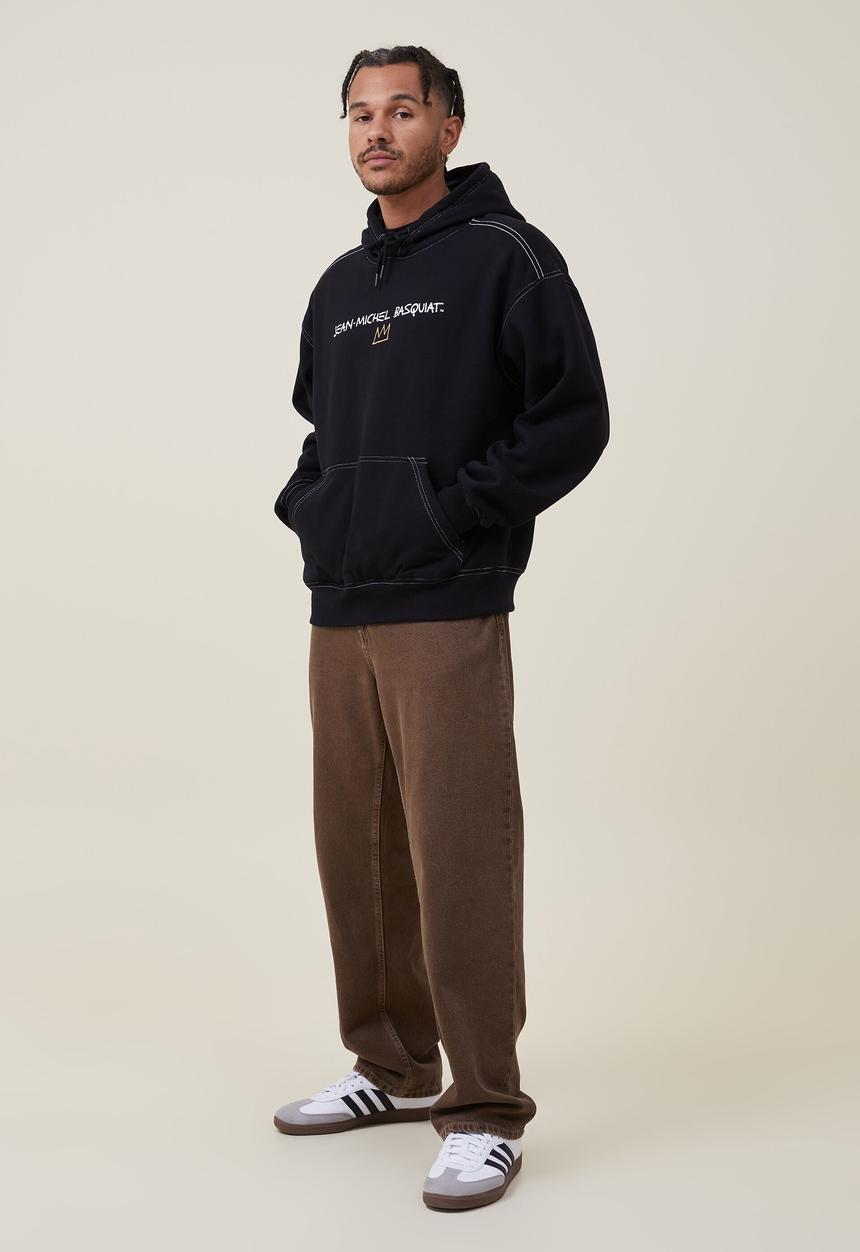 Cotton On - Basquiat oversized hoodie - lcn bsq black/recorded in new york