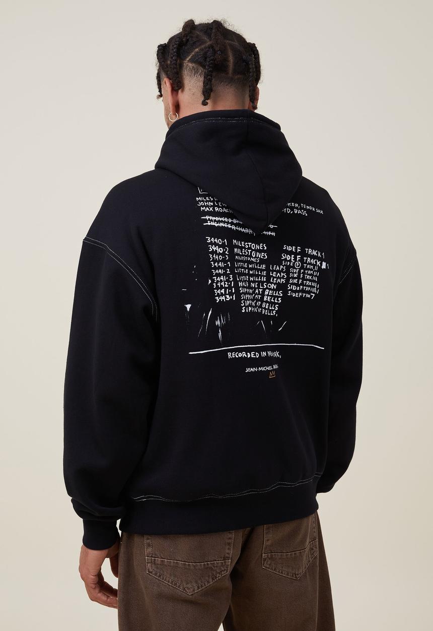 Cotton On - Basquiat oversized hoodie - lcn bsq black/recorded in new york