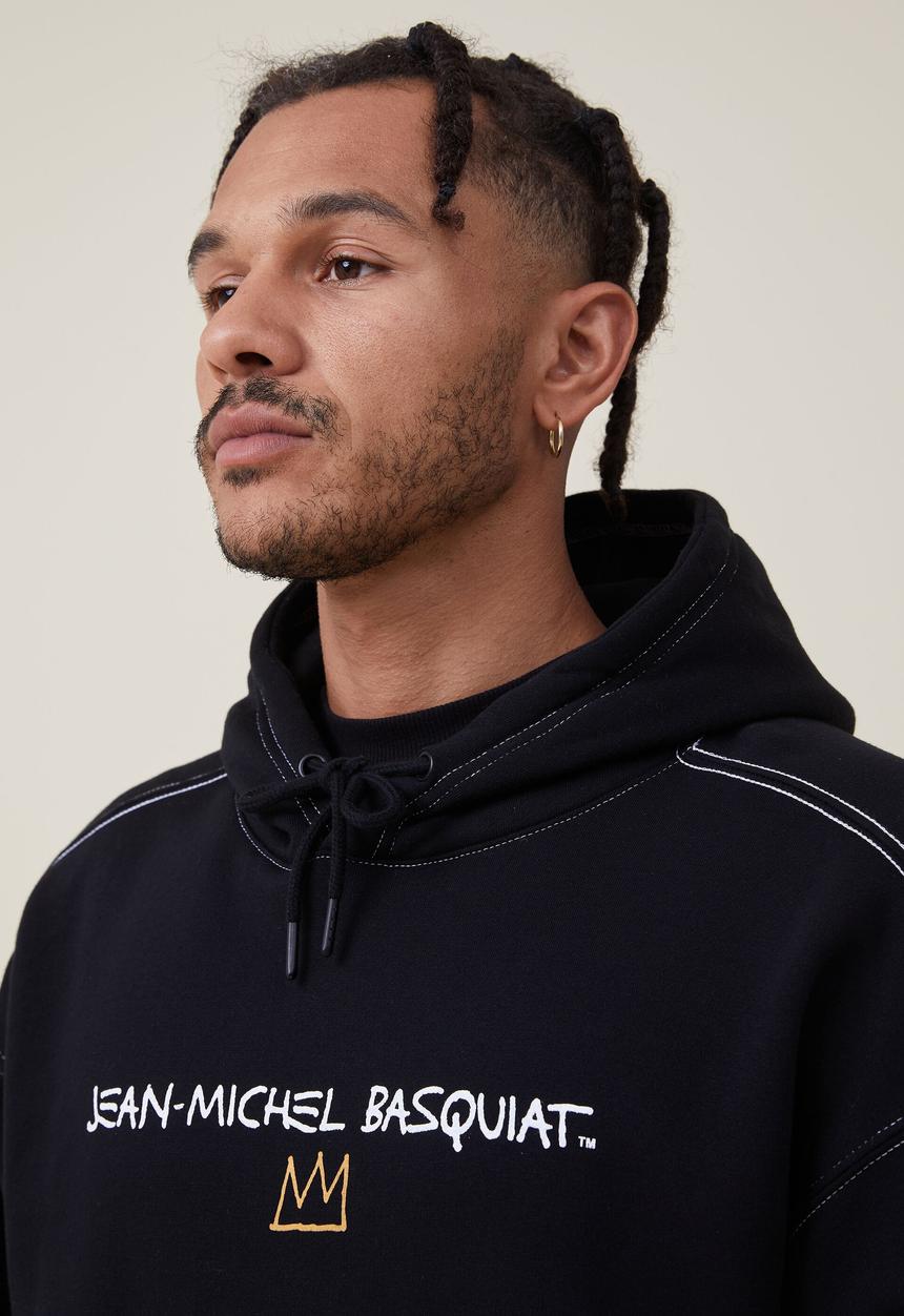 Cotton On - Basquiat oversized hoodie - lcn bsq black/recorded in new york