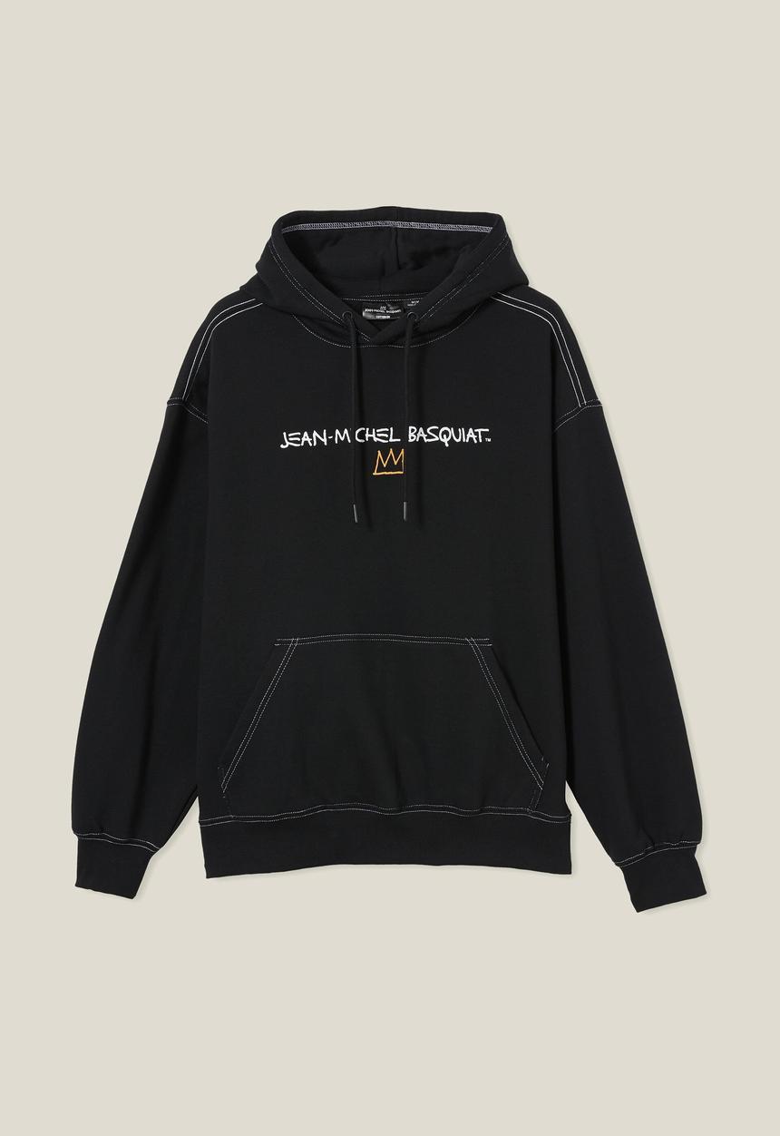 Cotton On - Basquiat oversized hoodie - lcn bsq black/recorded in new york
