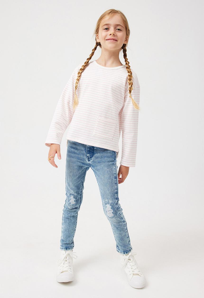 Cotton On - Piper long sleeve tee - vanilla & marshmallow stripe