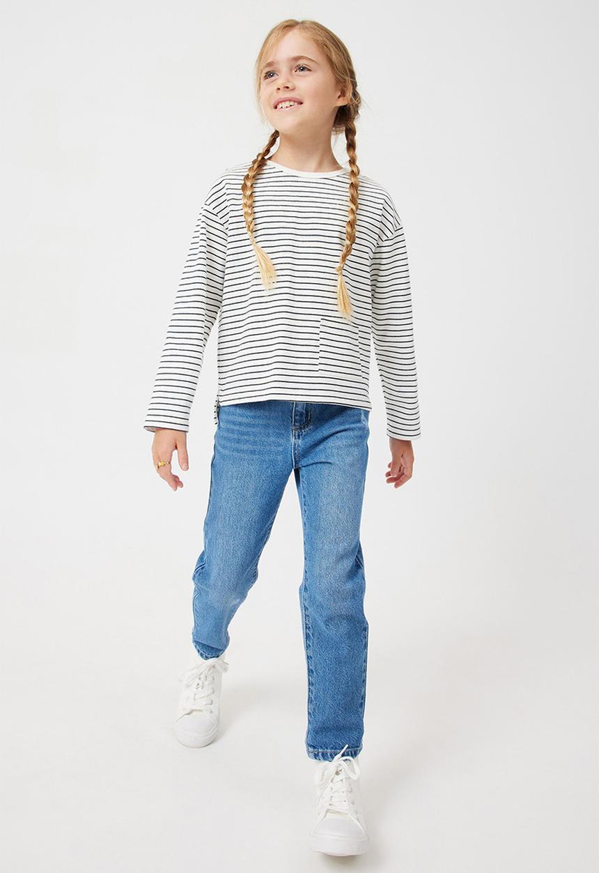 Cotton On - Piper long sleeve tee - vanilla & navy blazer stripe