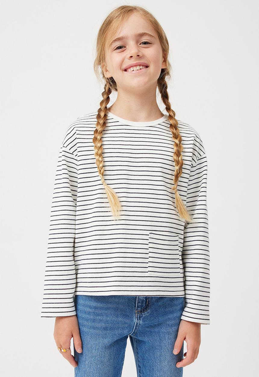 Cotton On - Piper long sleeve tee - vanilla & navy blazer stripe