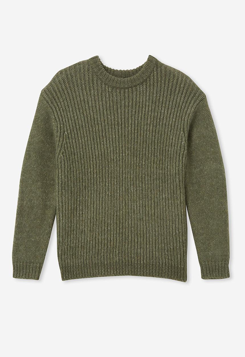 Cotton On - Blakely knit crew - swag green marle