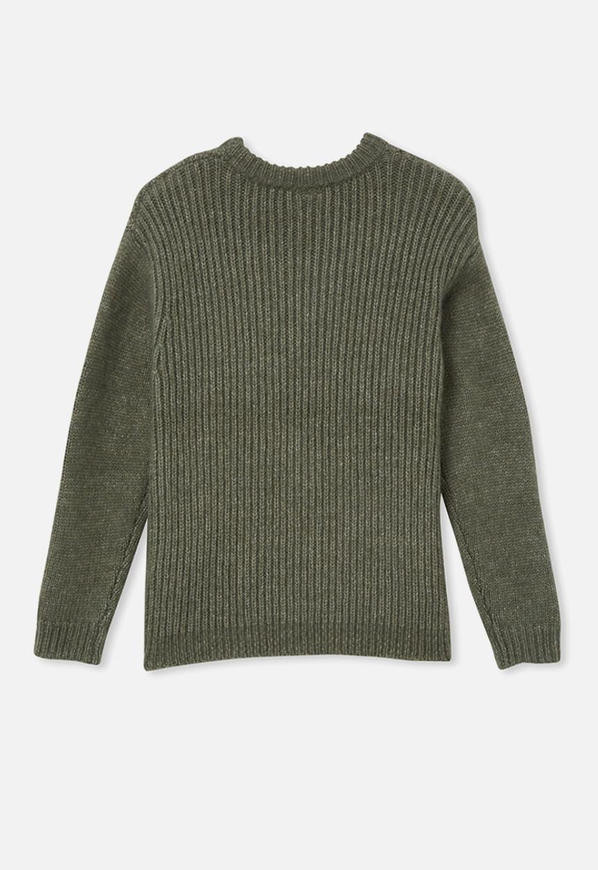 Cotton On - Blakely knit crew - swag green marle