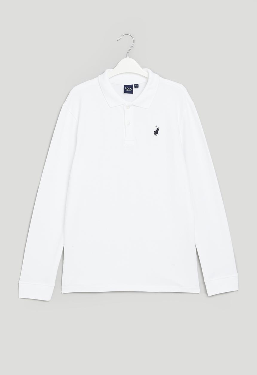 POLO - Boys robert long sleeve golfer - white