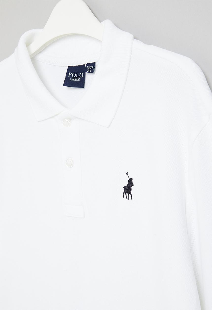 POLO - Boys robert long sleeve golfer - white