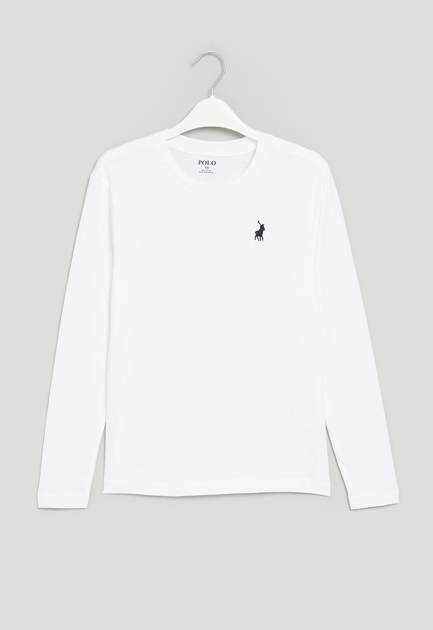 POLO - Boys ashton long sleeve tee - white