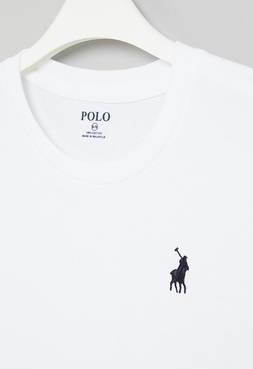 POLO - Boys ashton long sleeve tee - white