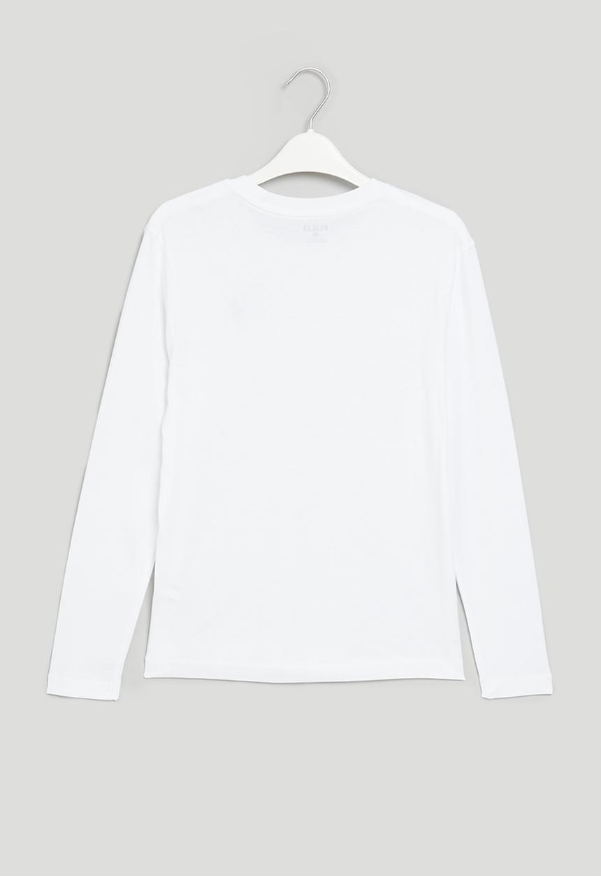 POLO - Boys ashton long sleeve tee - white