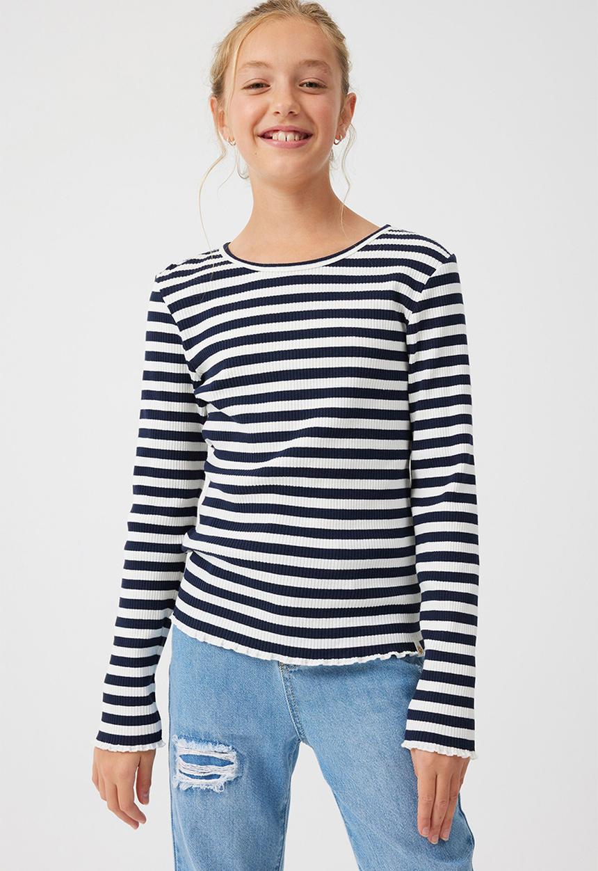 Cotton On - Jemma crew - vanilla/navy blazer stripe