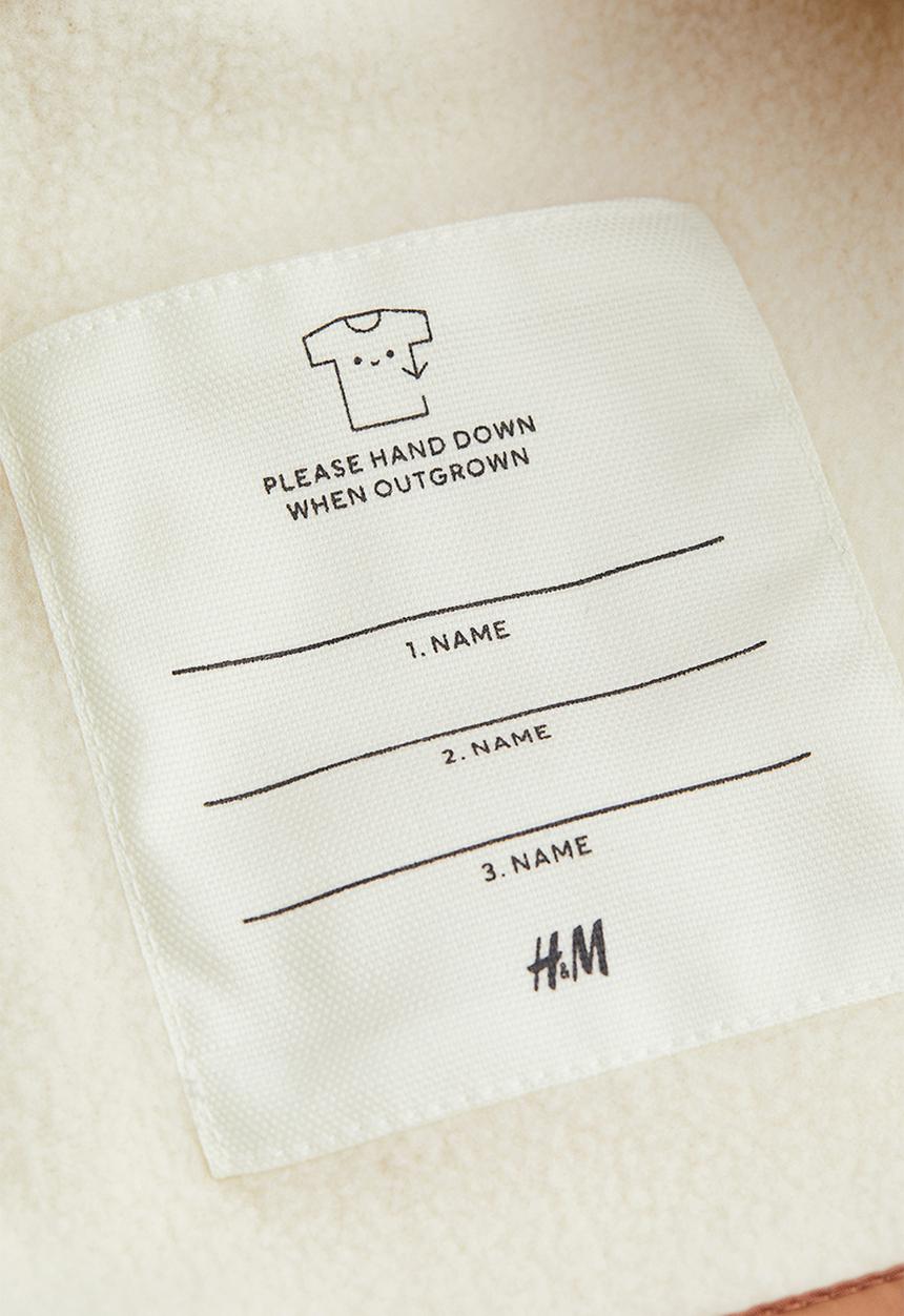 H&M - Fleece-lined popover jacket - dark green/block-coloured