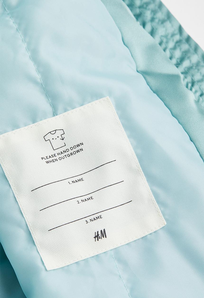 H&M - Sequin-motif satin bomber jacket - light turquoise/rabbit