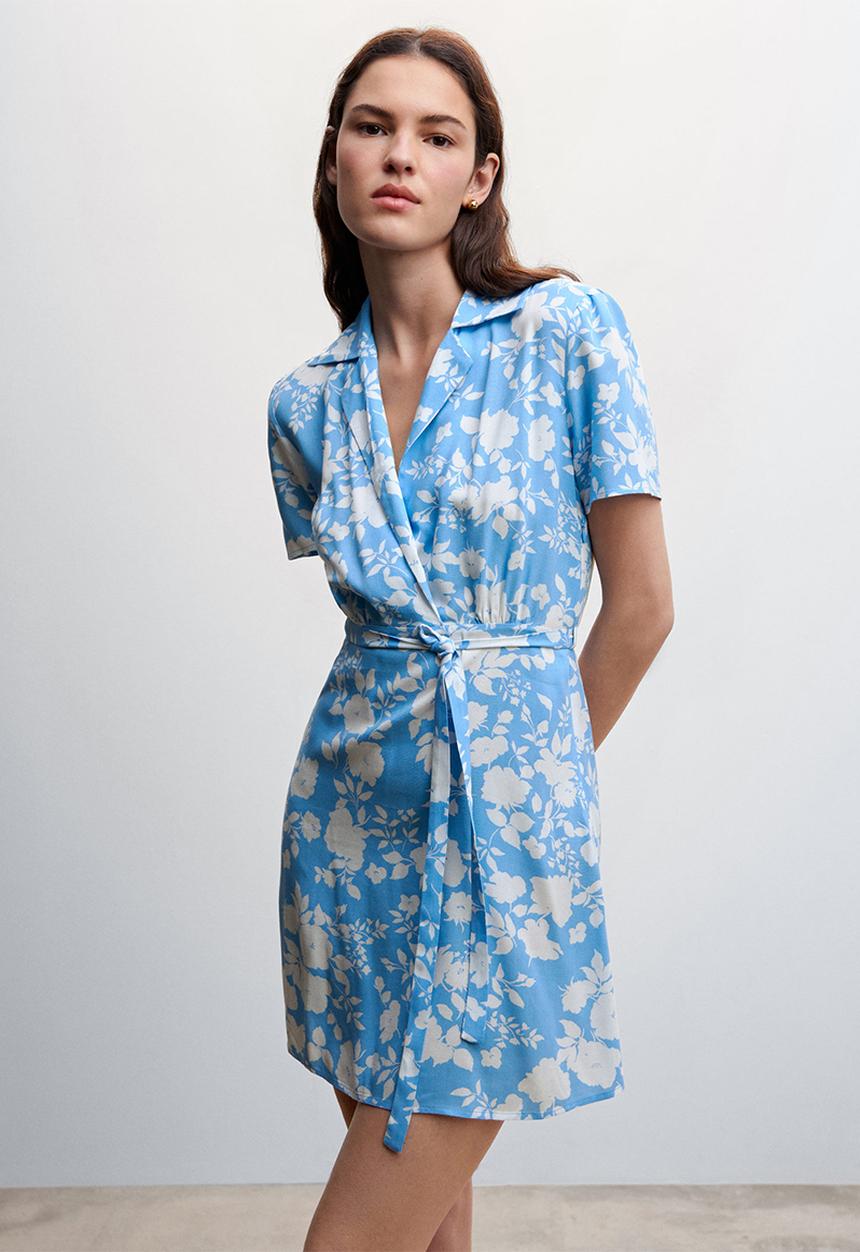 MANGO - Dress kike-h - mid blue