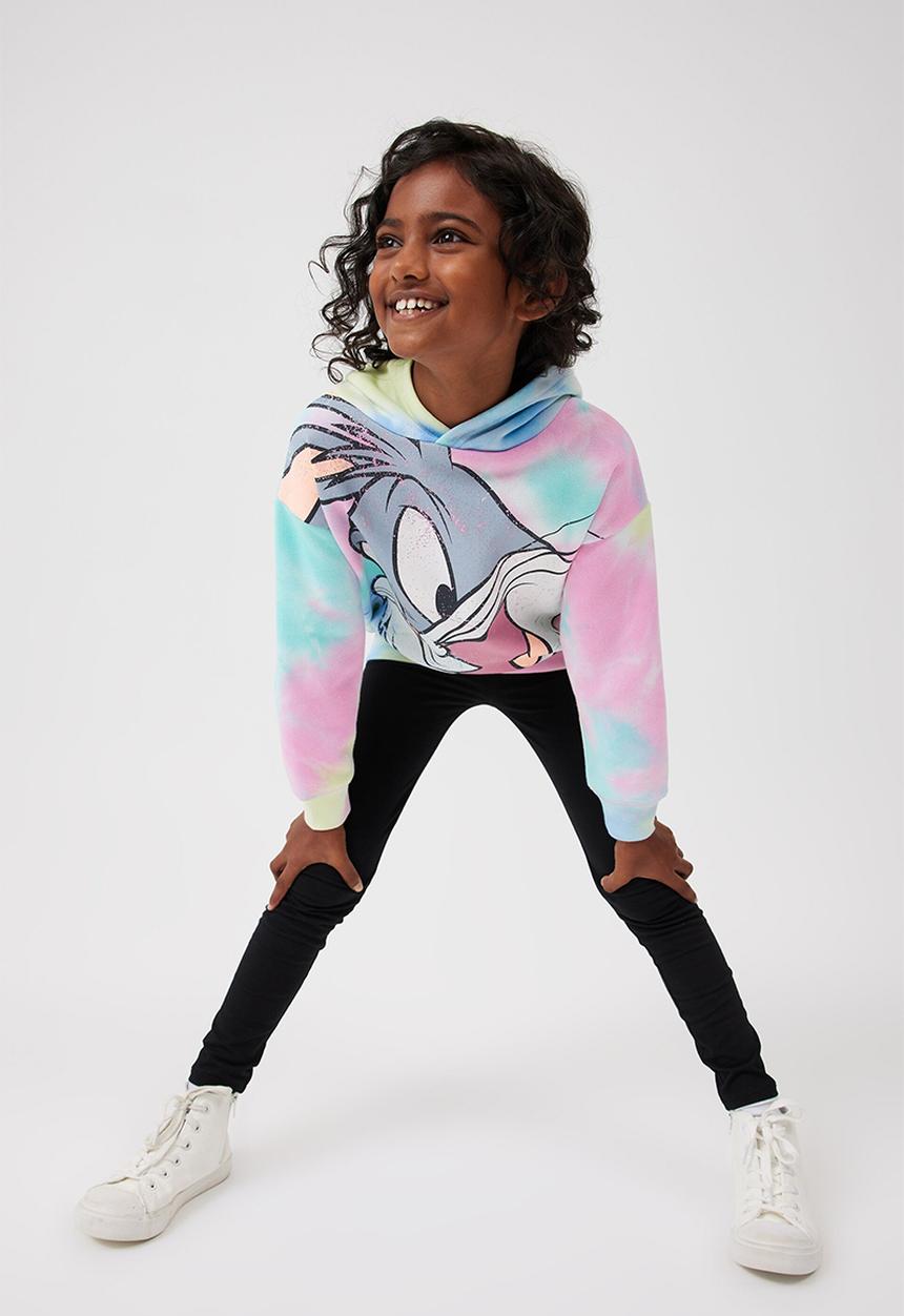 Cotton On - License emerson hoodie - lcn wb bugs/rainbow tie dye