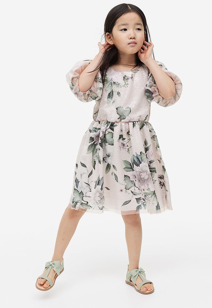 H&M - Sequined dress - light beige/sequinned