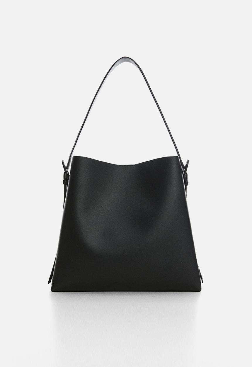 MANGO - Shopper bag with buckle - black
