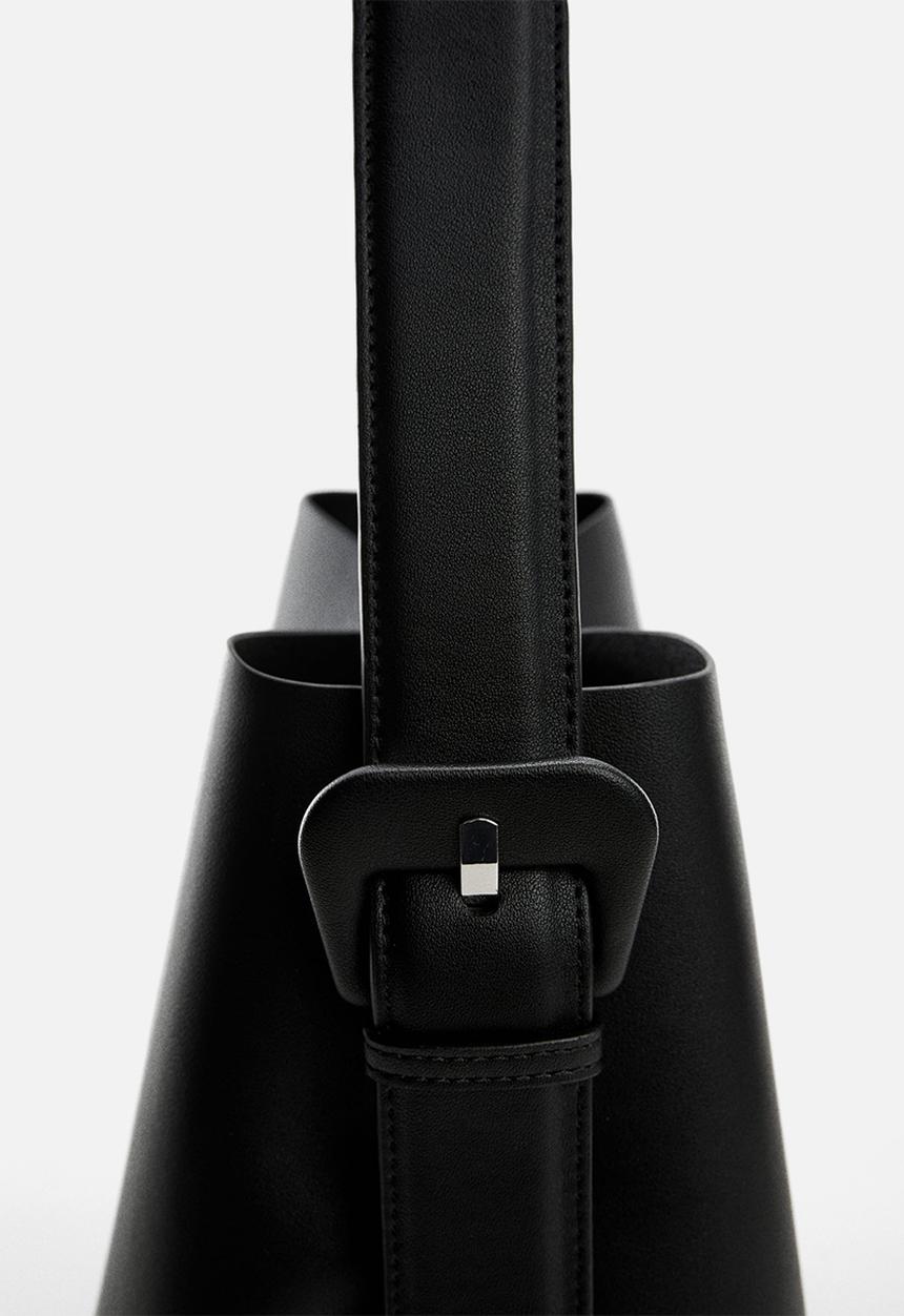 MANGO - Shopper bag with buckle - black