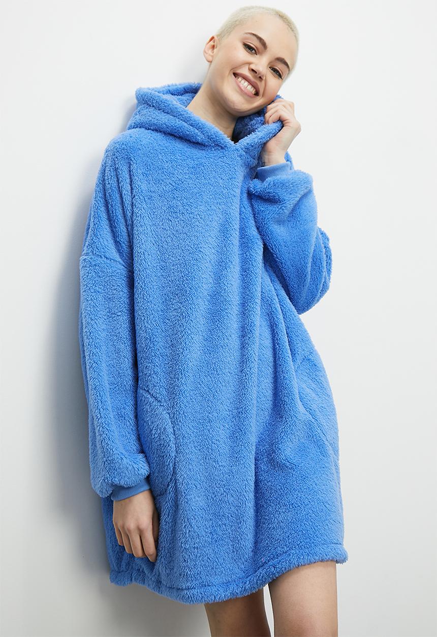 Blake - Plush sleep hoodie - blue