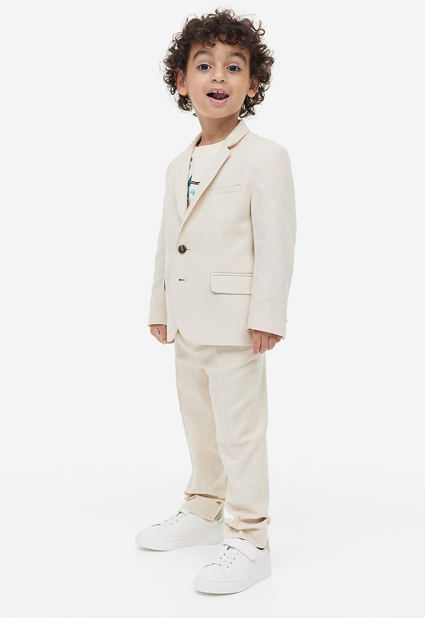 H&M - Slim fit tuxedo trousers - light beige