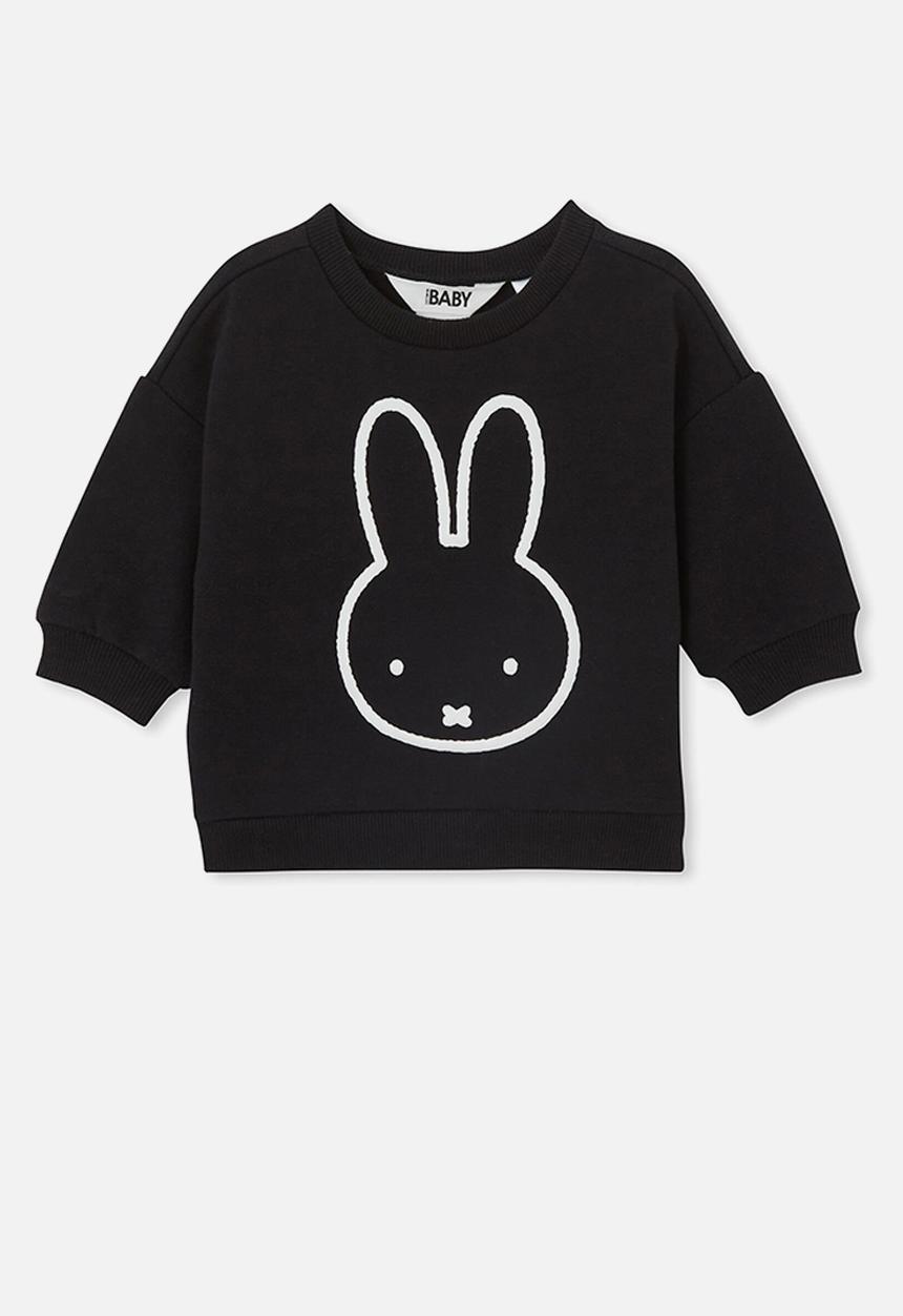 Cotton On - Alma drop shoulder sweater lcn - lcn mif black/miffy outline