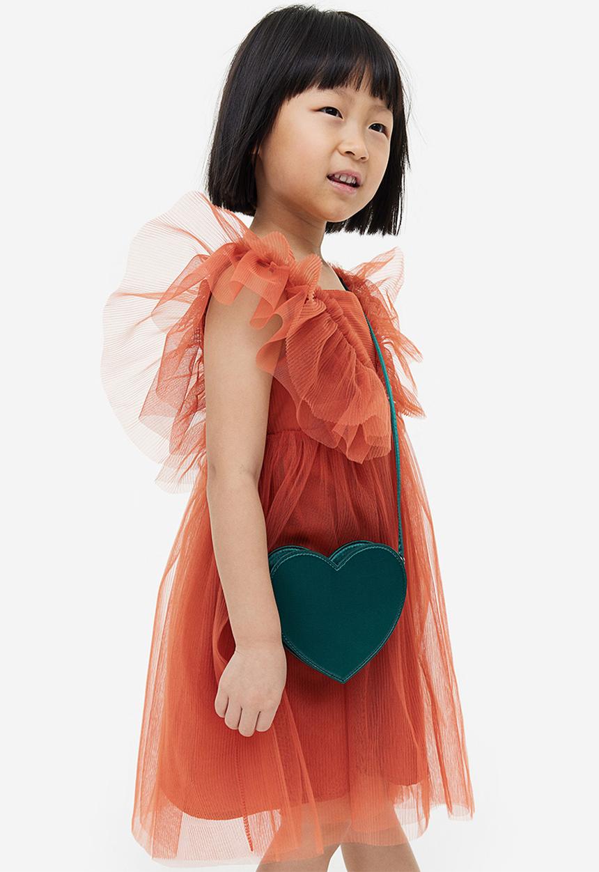 H&M - Pleated tulle dress - rust brown