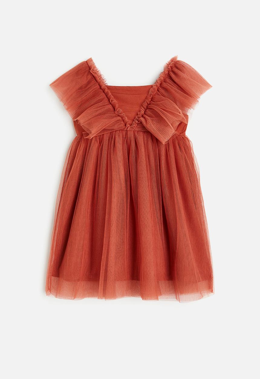 H&M - Pleated tulle dress - rust brown