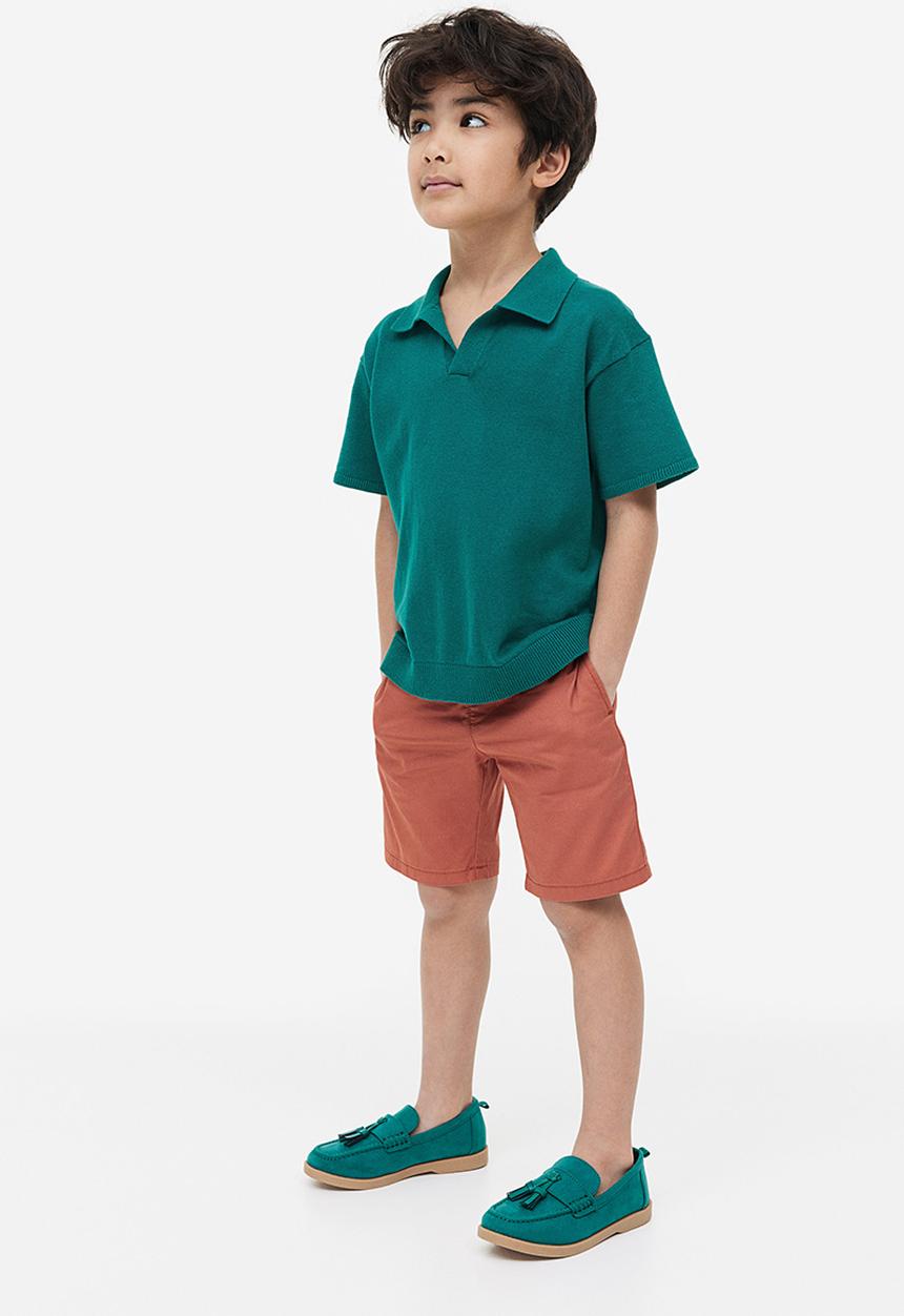 H&M - Knitted polo shirt - dark green