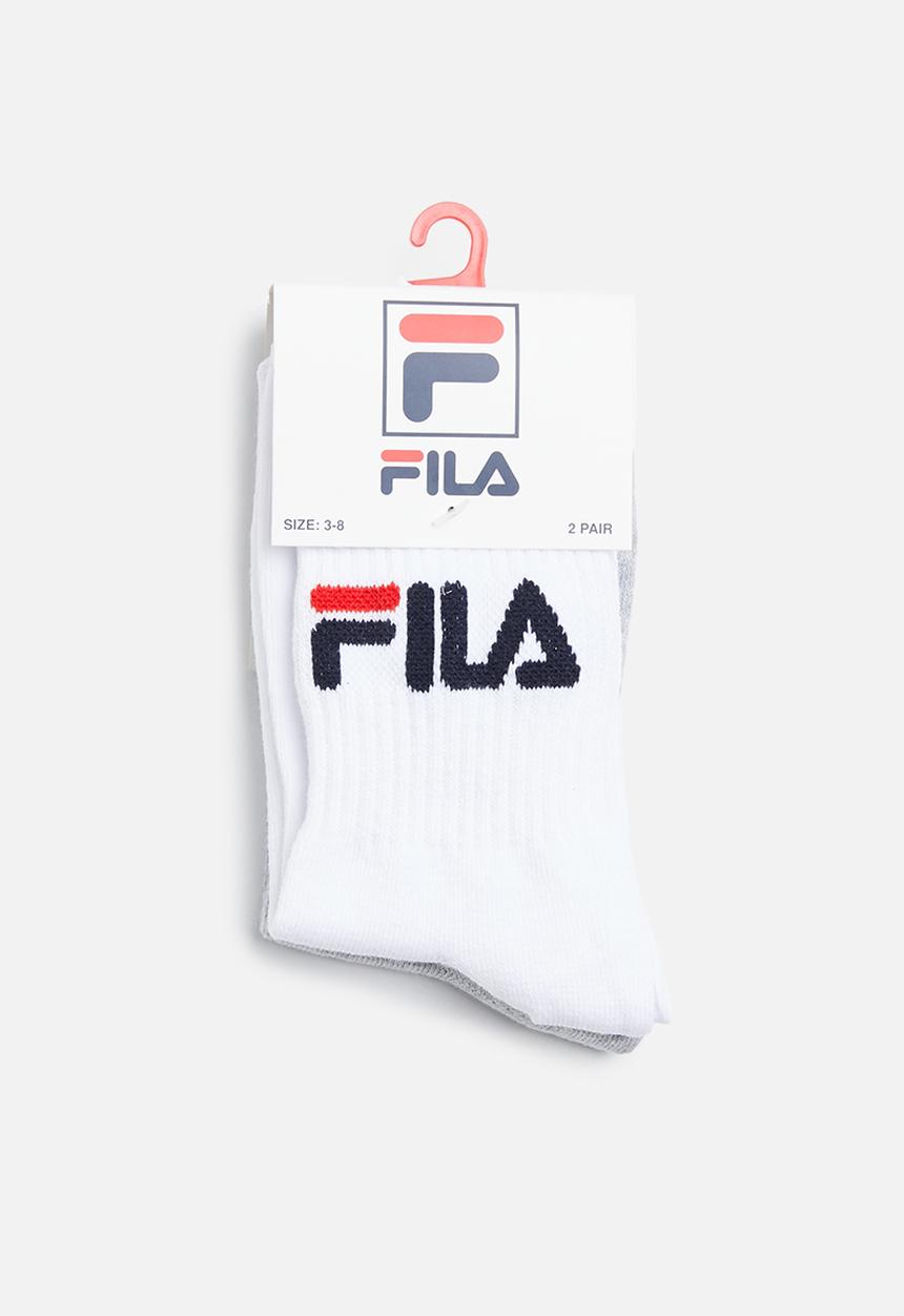 FILA - Stallone 3/4 sock ladies 2-pack - white & grey melange