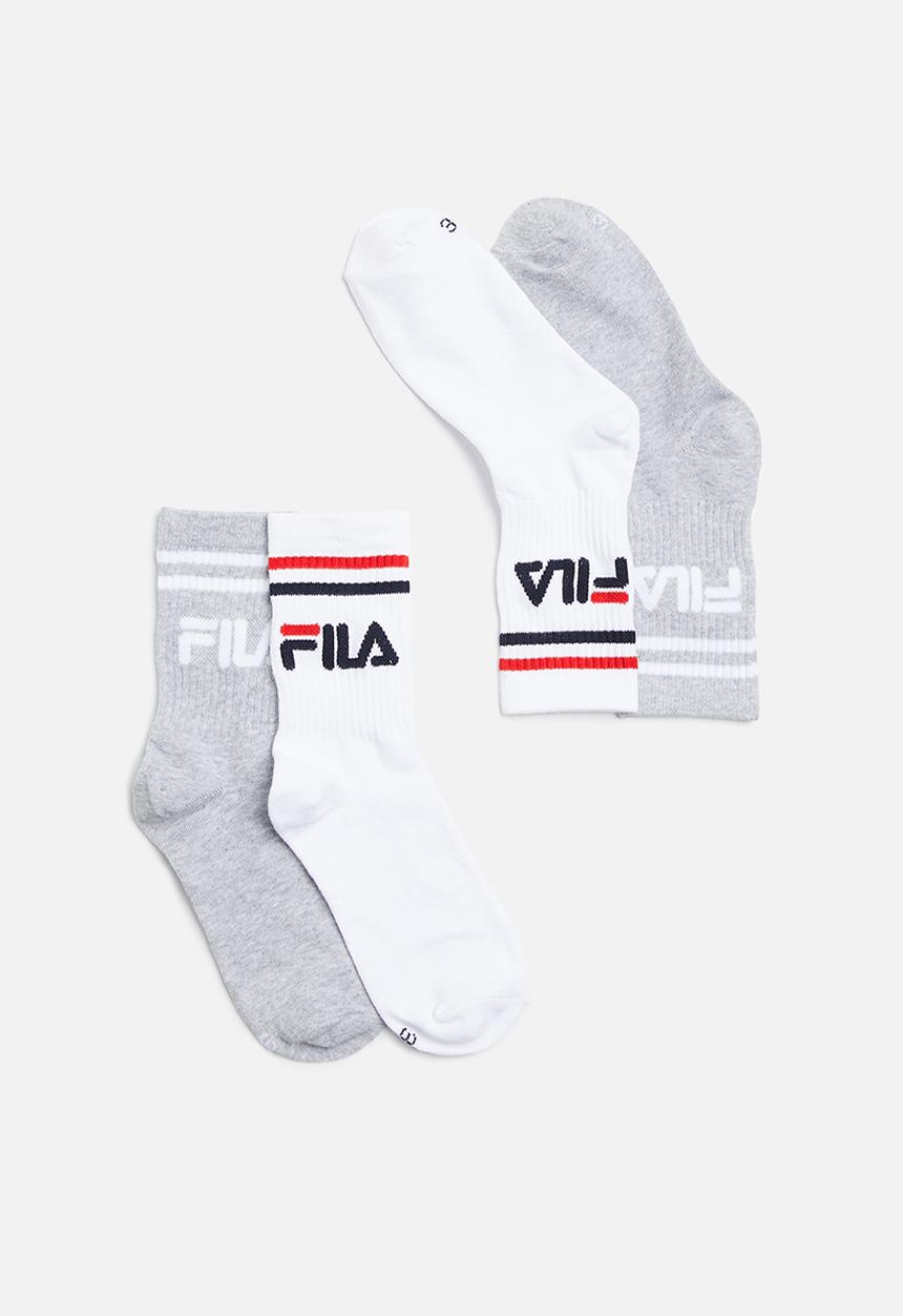 FILA - Stallone 3/4 sock ladies 2-pack - white & grey melange