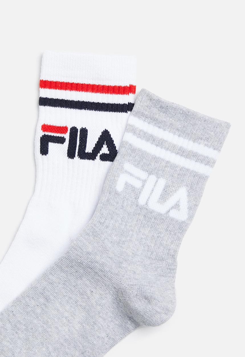 FILA - Stallone 3/4 sock ladies 2-pack - white & grey melange
