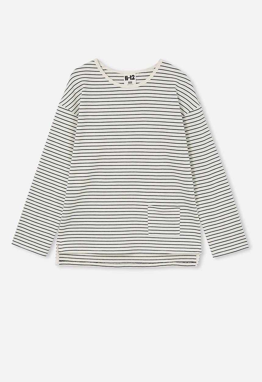 Cotton On - Pia long sleeve tee - vanilla/navy blazer stripe