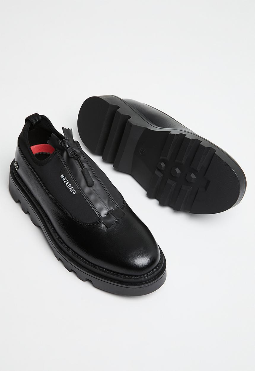 MAZERATA - Vinchey 3 leather lycra - black