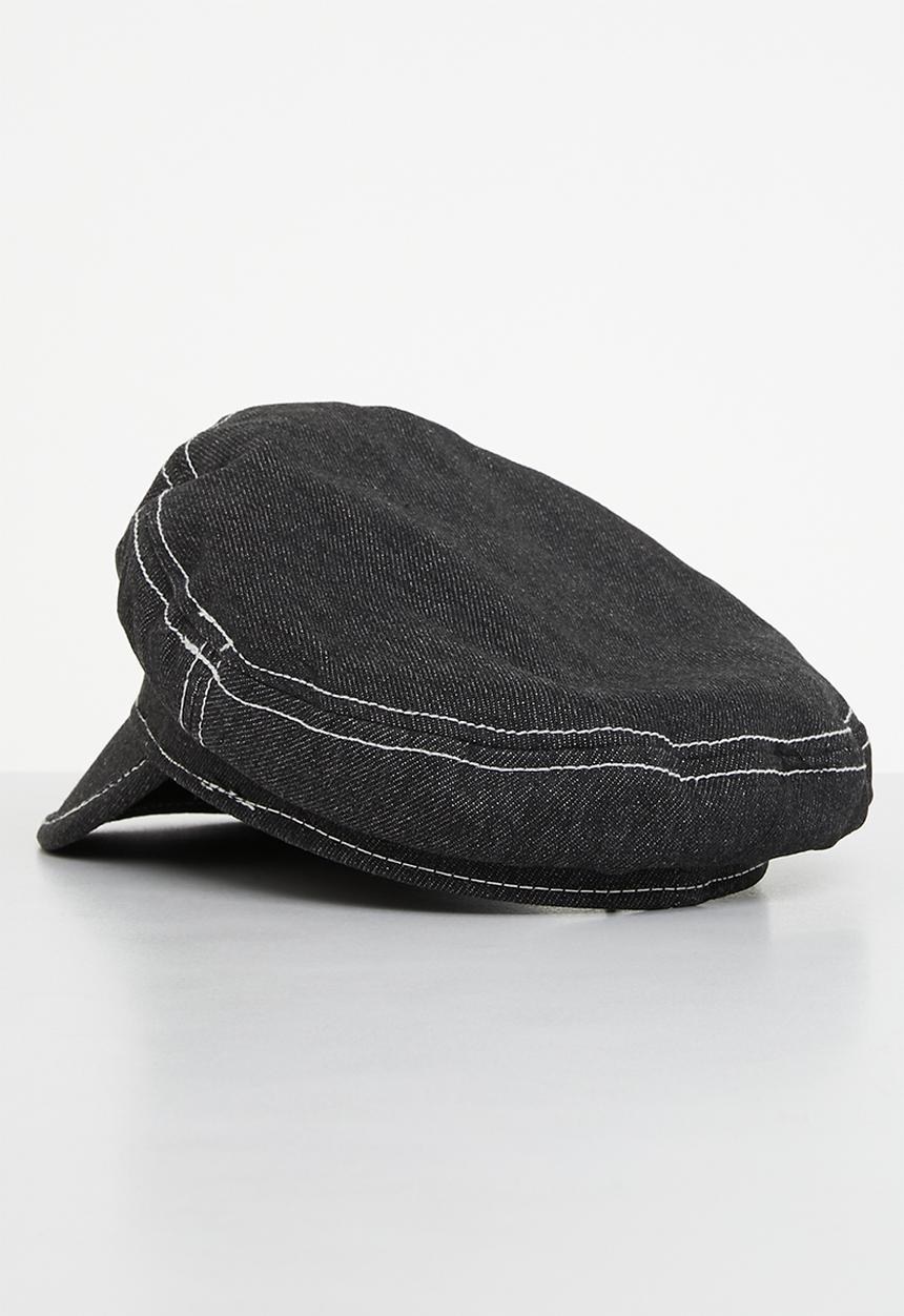 Superbalist - Denim baker boy hat - black