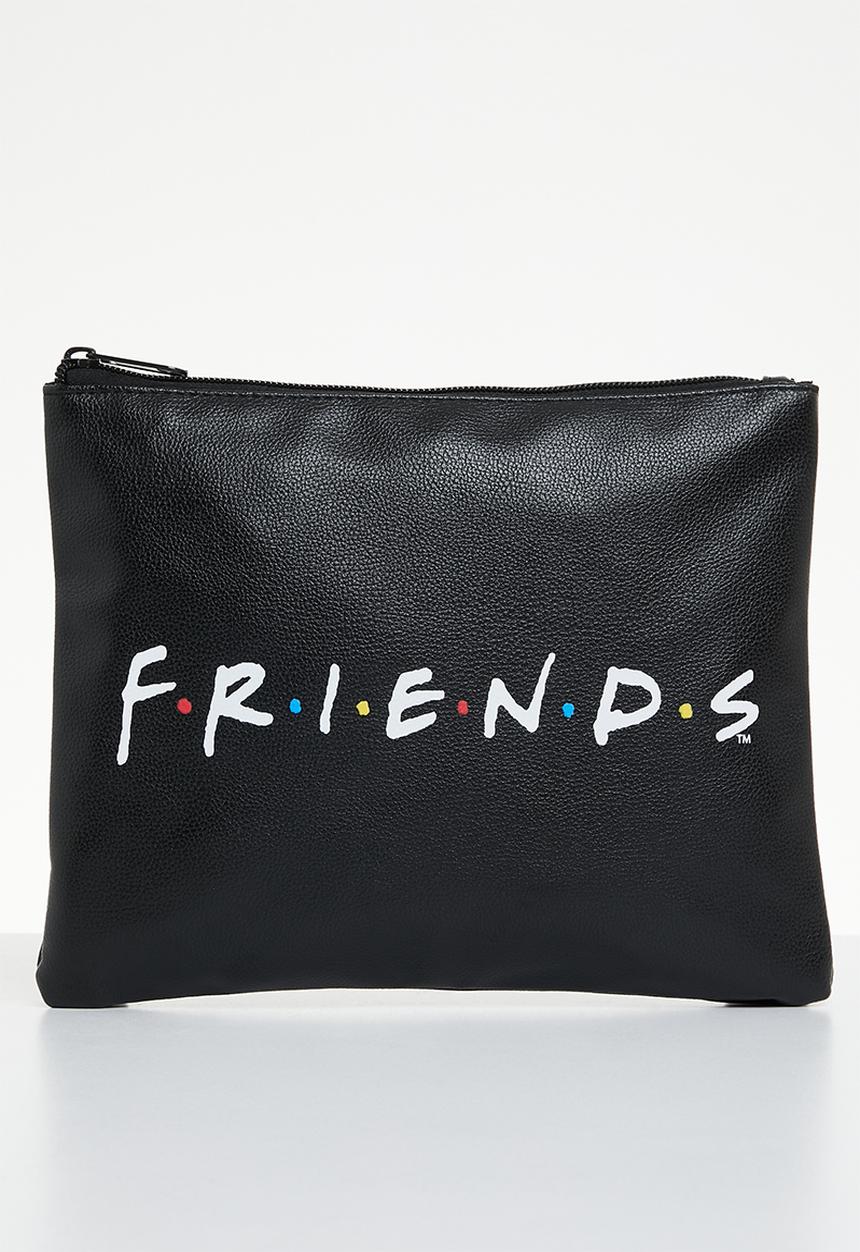 Pop Candy - Friends black pu lrge pencil bag - black 